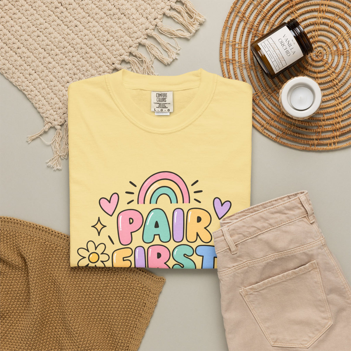 Pair First Teach Second T-Shirt | Cute Rainbow Classroom Design