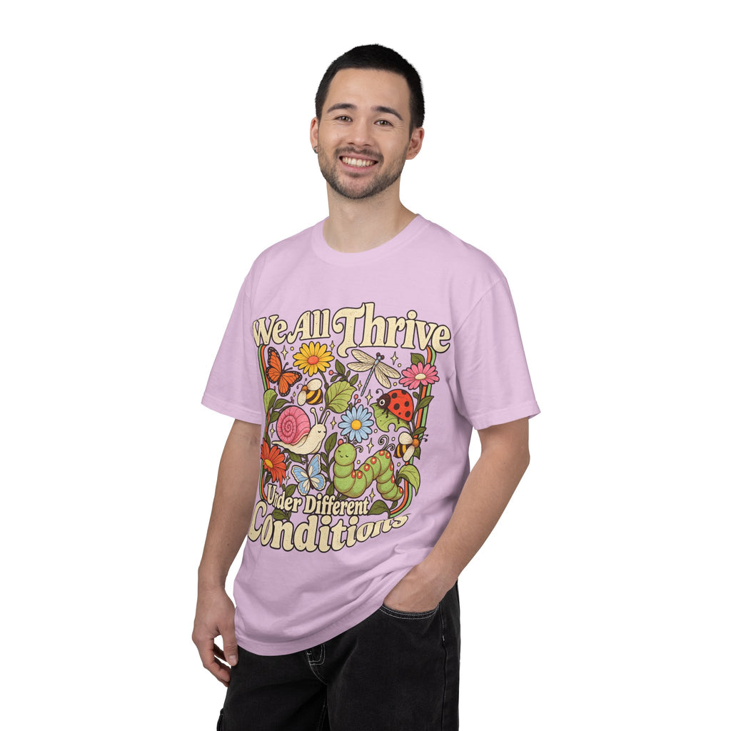 We All Thrive Under Different Conditions T-shirt | Floral Nature Illustration