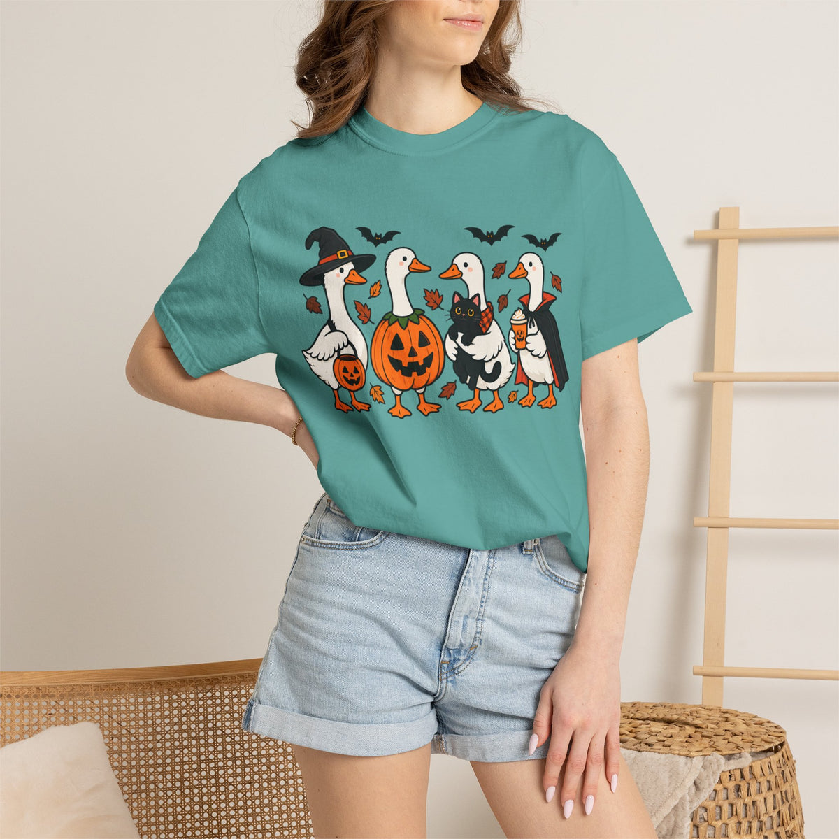 Halloween Ducks T-shirt | Geese in Costumes, Pumpkin Jack-O’-Lantern