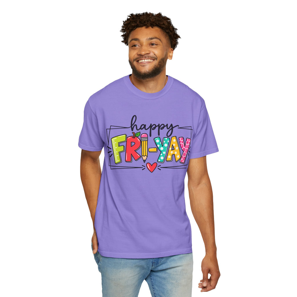 Happy Fri-yay Colorful Graphic T-shirt | Cute Friday Celebration Tee