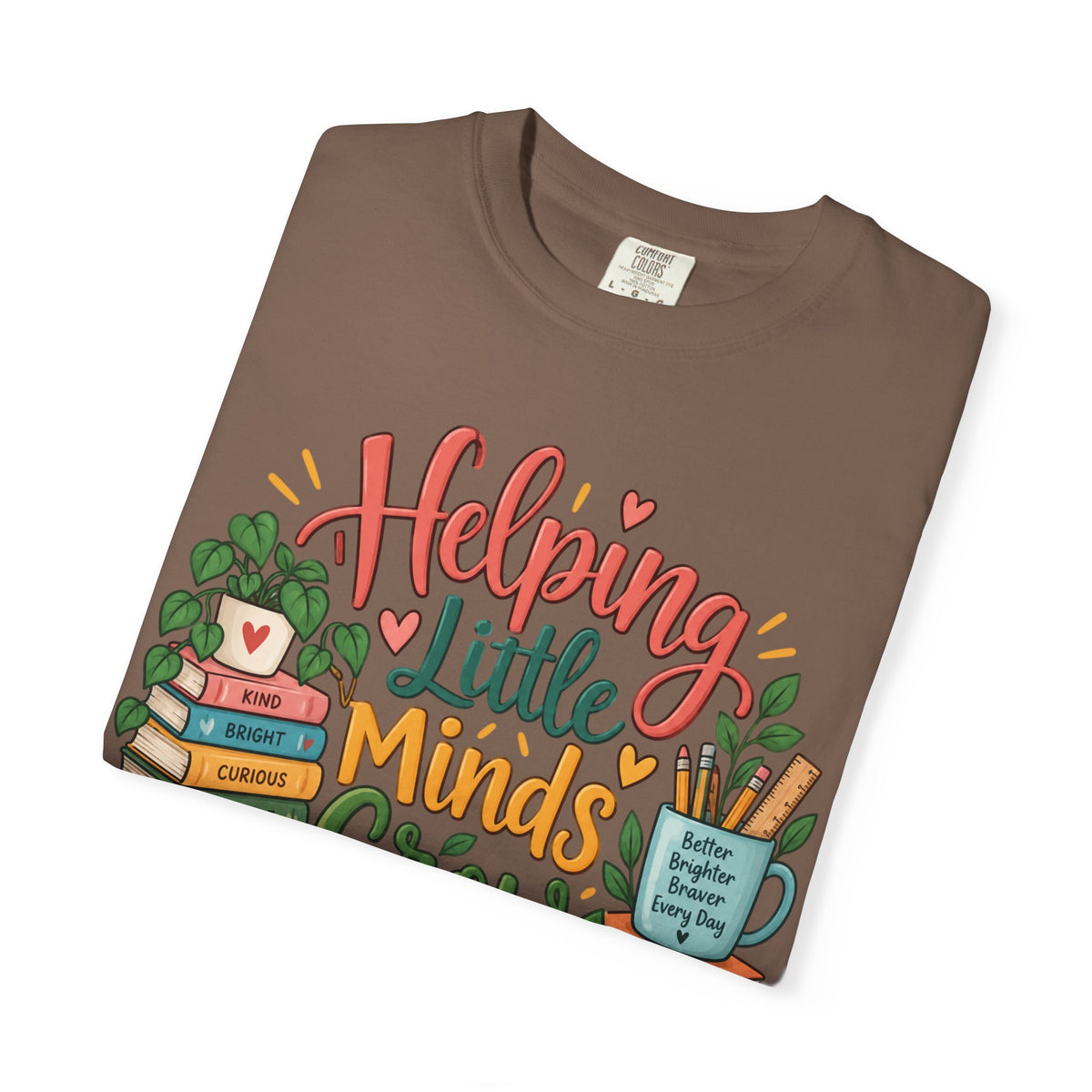 Helping Little Minds Grow T-shirt | Teacher Book Apple Mug Design