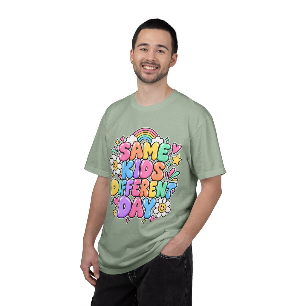Same Kids Different Day T-shirt | Retro Rainbow Floral Typography
