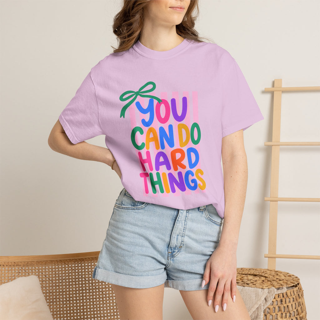 You Can Do Hard Things T-shirt | Colorful Motivational Typography