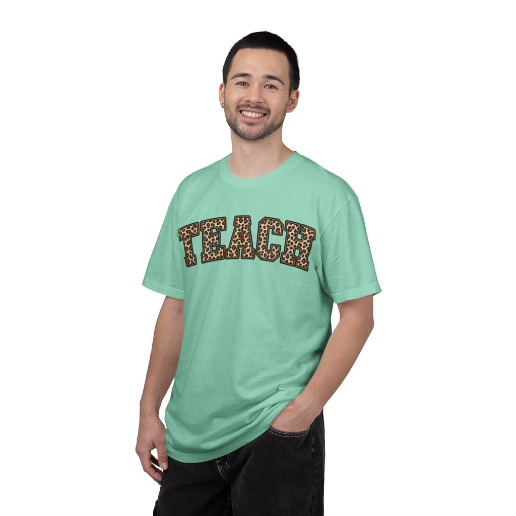 Leopard Print TEACH T-Shirt | Teacher Shirt, Animal Print Typography