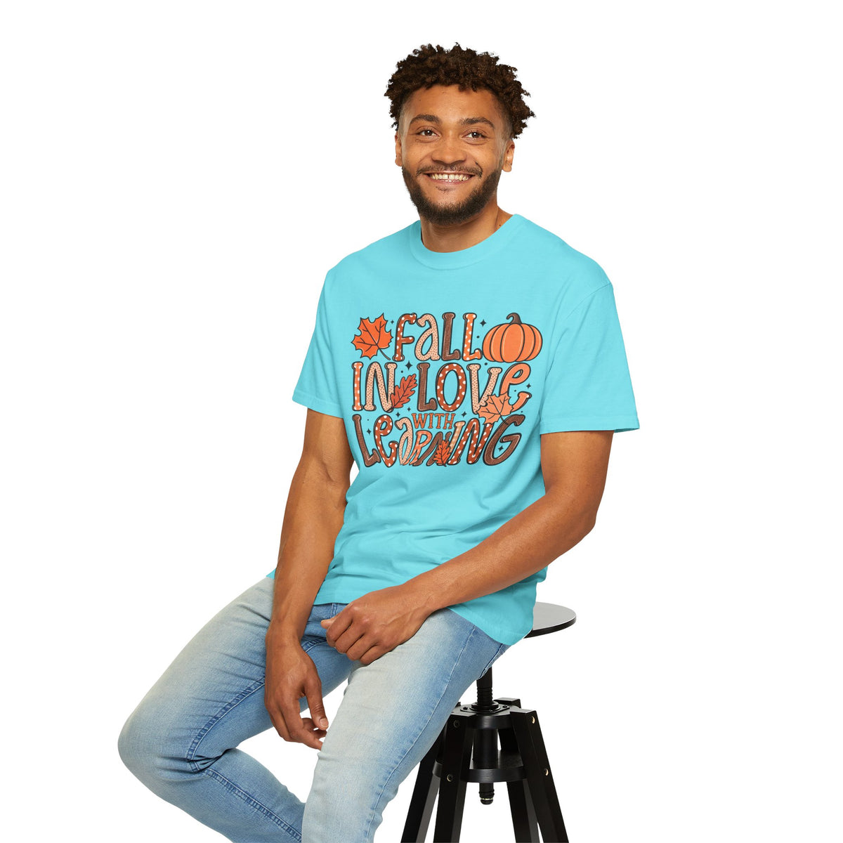 Fall in Love with Learning T-Shirt | Teacher Autumn Pumpkin Leaves