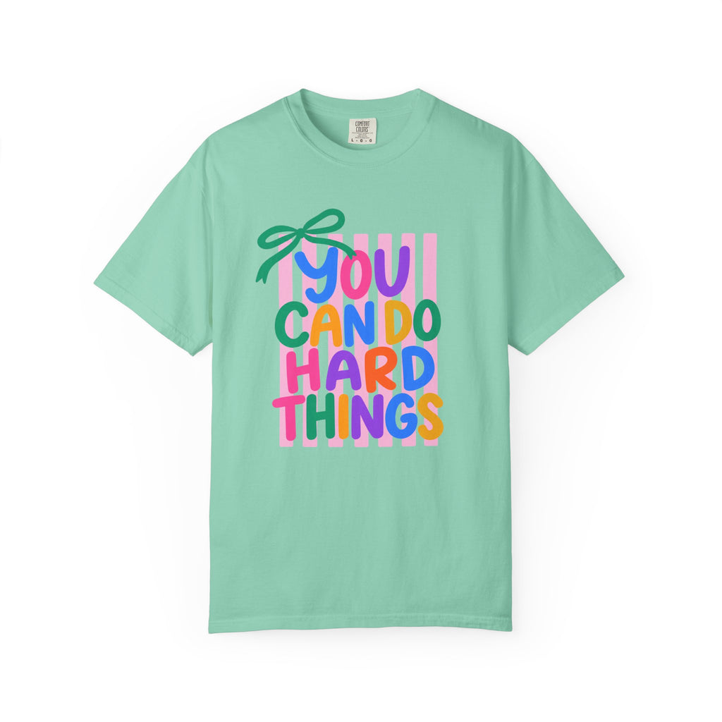 You Can Do Hard Things T-shirt | Colorful Motivational Typography