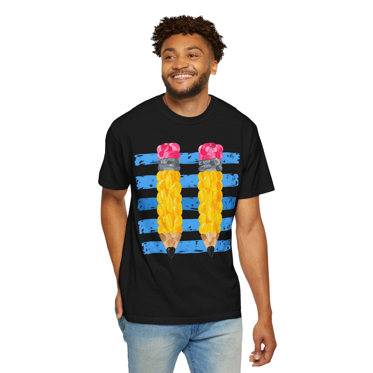 Braided Pencil Illustration T-Shirt | School Art Teacher Tee