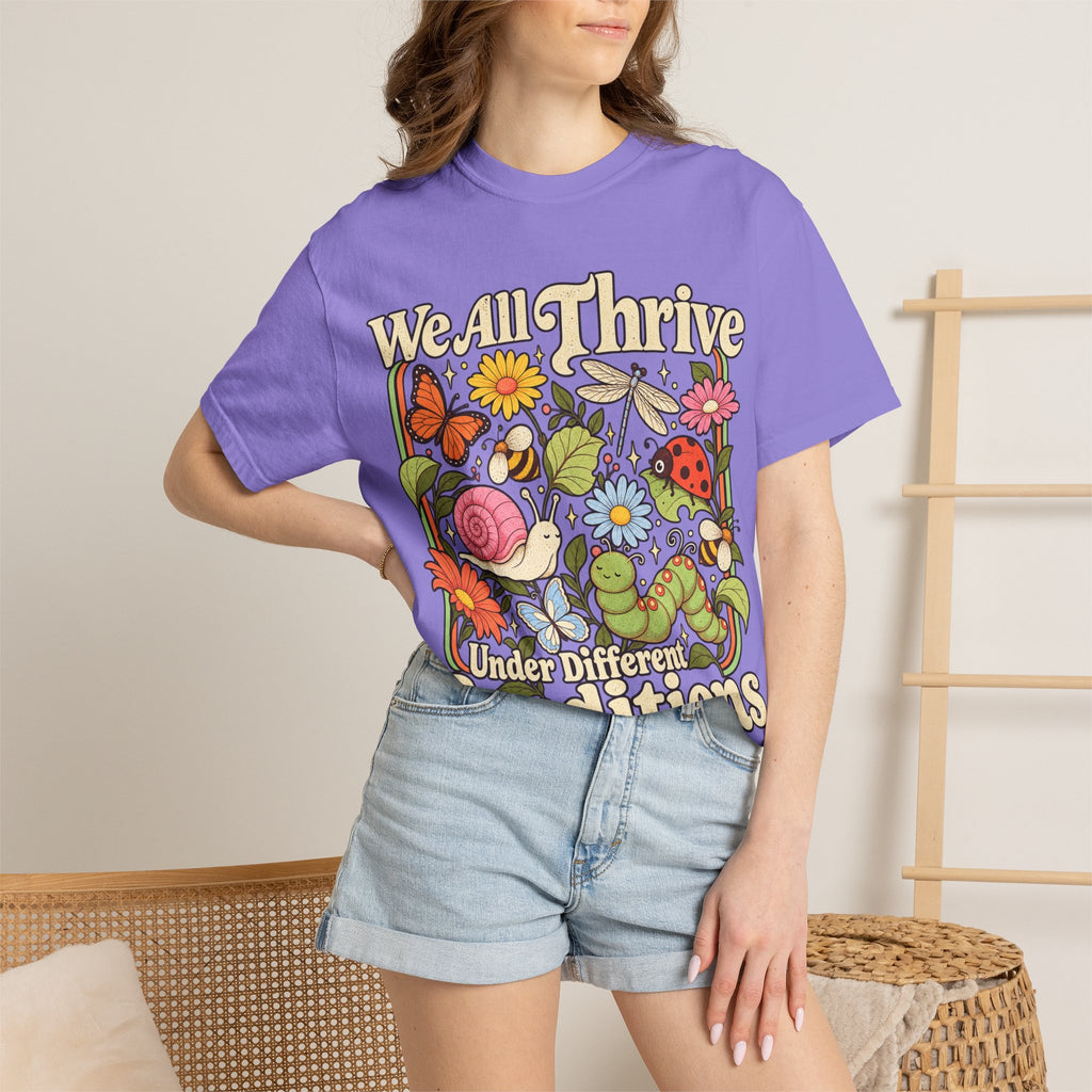 We All Thrive Under Different Conditions T-shirt | Floral Nature Illustration