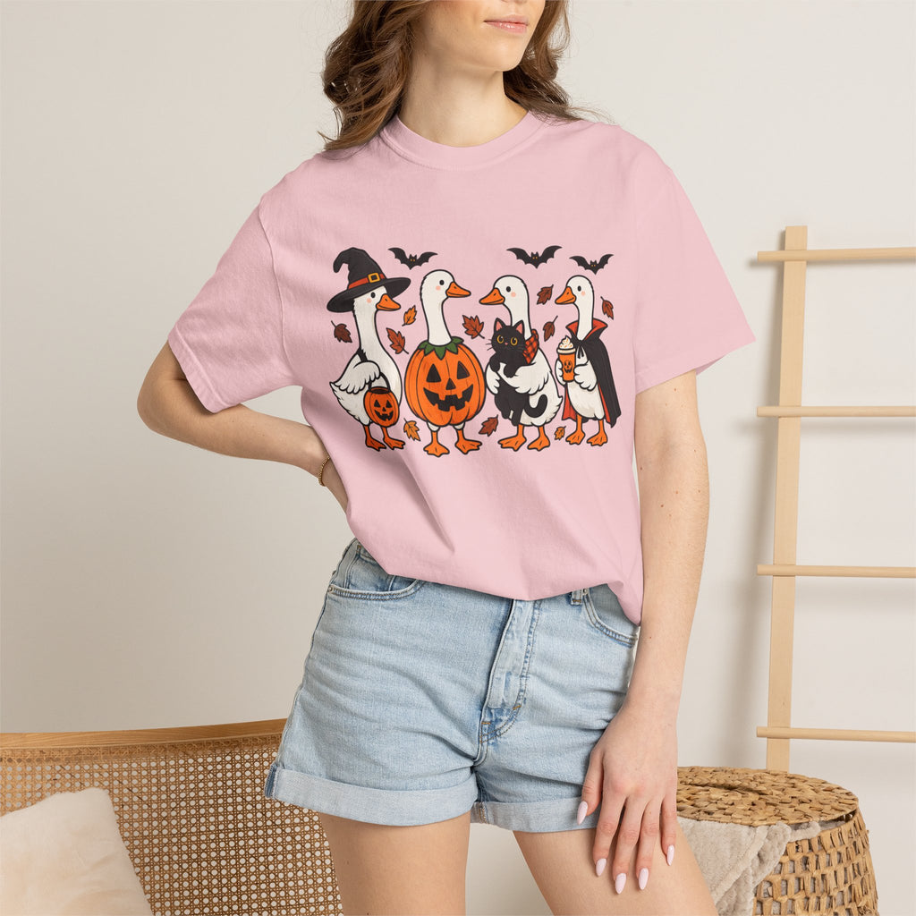 Halloween Ducks T-shirt | Geese in Costumes, Pumpkin Jack-O’-Lantern