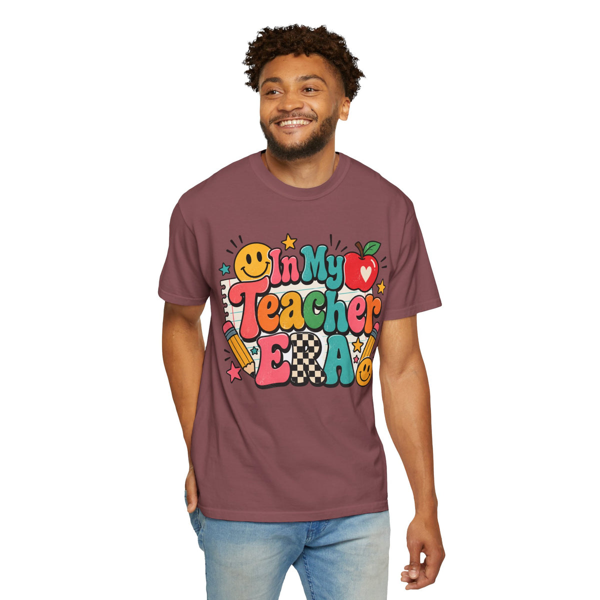 In My Teacher Era T-shirt | Retro School Graphic, Apple & Pencils