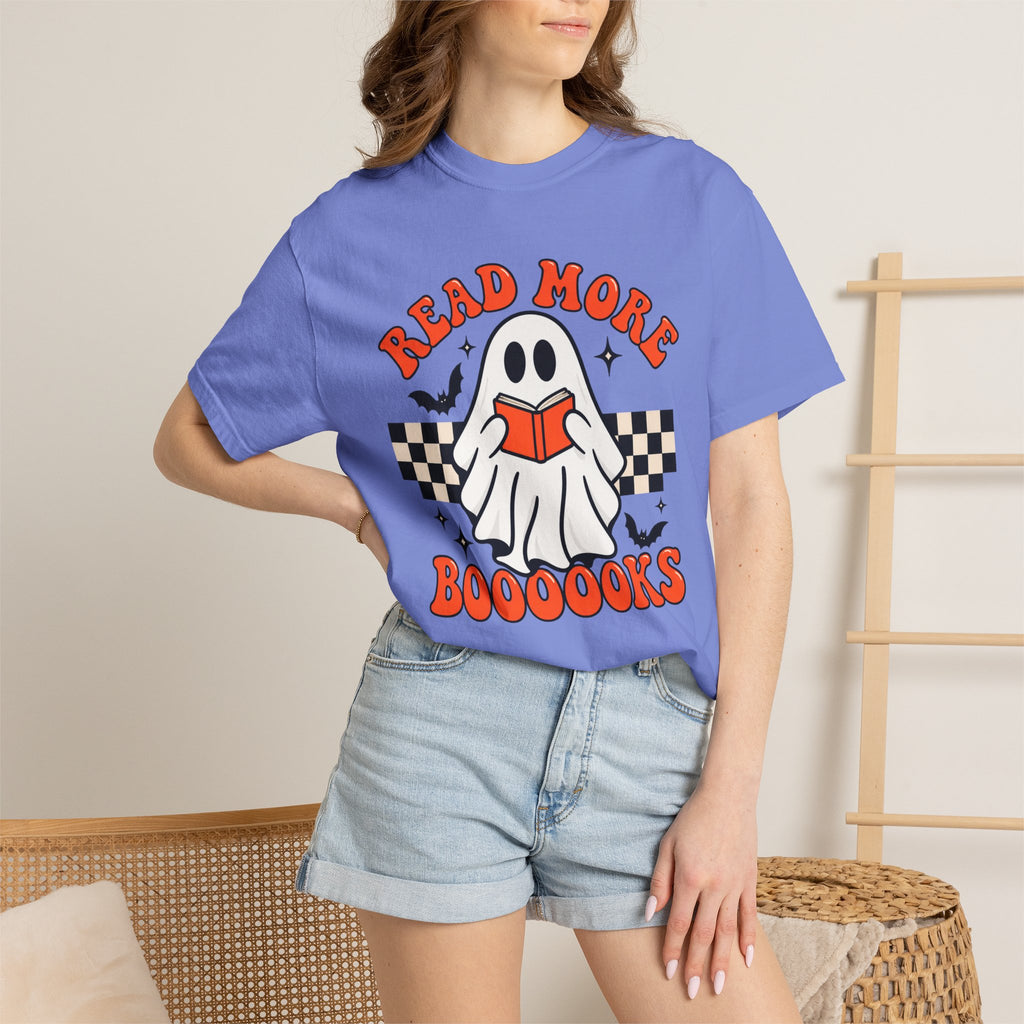 Read More Booooks ghost reading T-Shirt | Halloween book lover tee