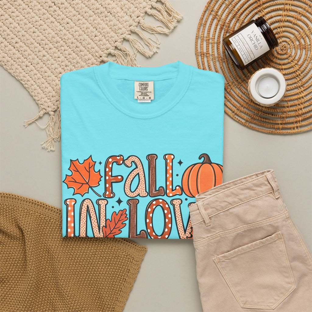 Fall in Love with Learning T-Shirt | Teacher Autumn Pumpkin Leaves