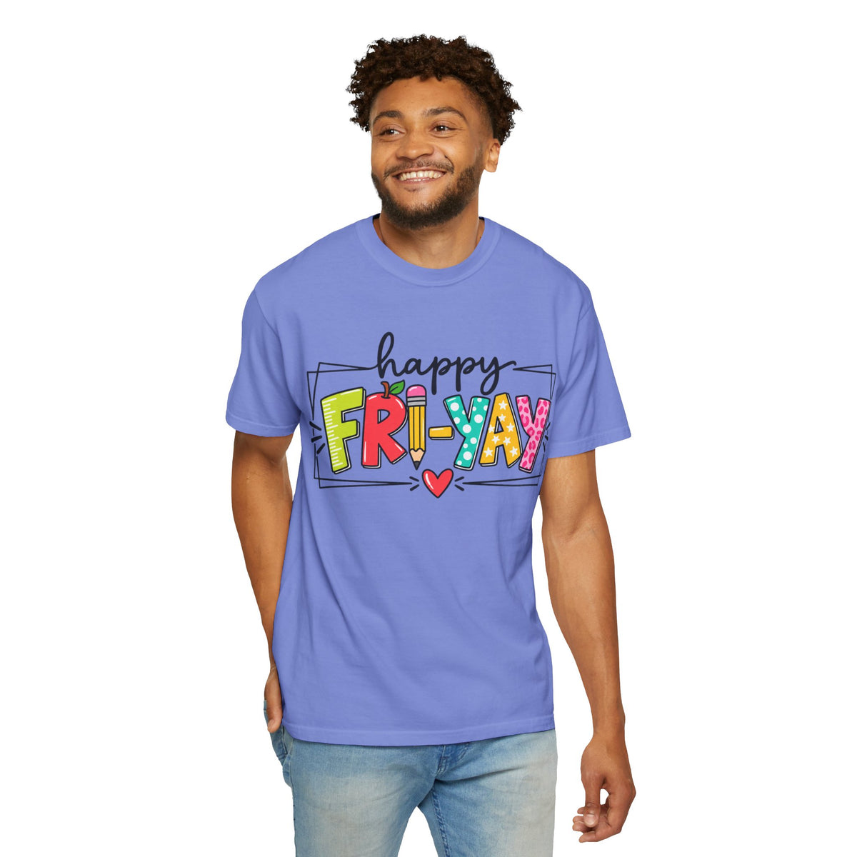 Happy Fri-yay Colorful Graphic T-shirt | Cute Friday Celebration Tee