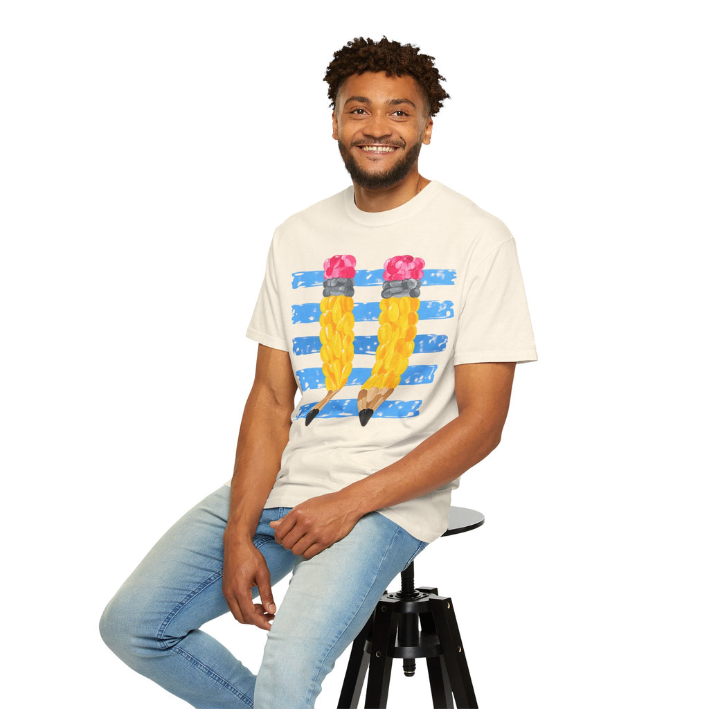 Braided Pencil Illustration T-Shirt | School Art Teacher Tee