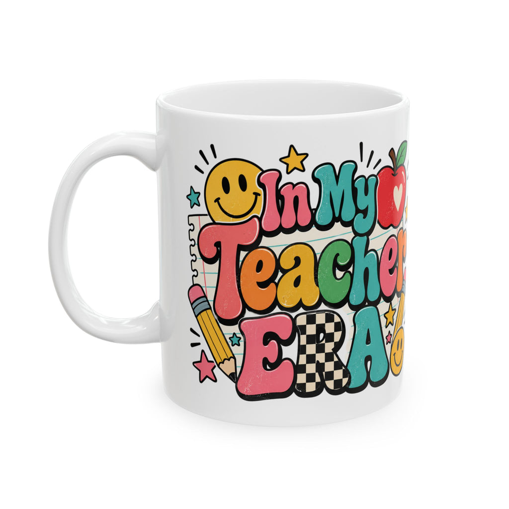 My Teacher Era Mug | Colorful Retro Teacher Illustration Ceramic Mug