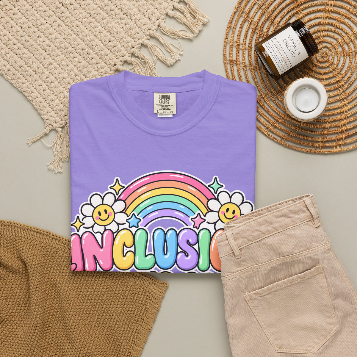 Inclusion Looks Good On You T-Shirt | Rainbow Smiles Graphic Tee