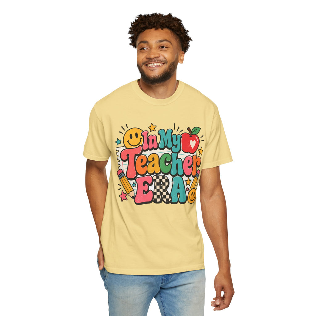In My Teacher Era T-shirt | Retro School Graphic, Apple & Pencils