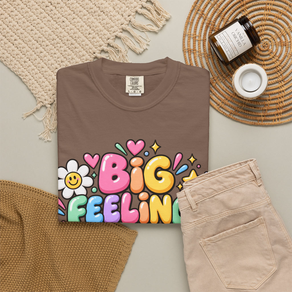 Big Feelings Safe Spaces T-shirt | Pastel Cute Floral Typography