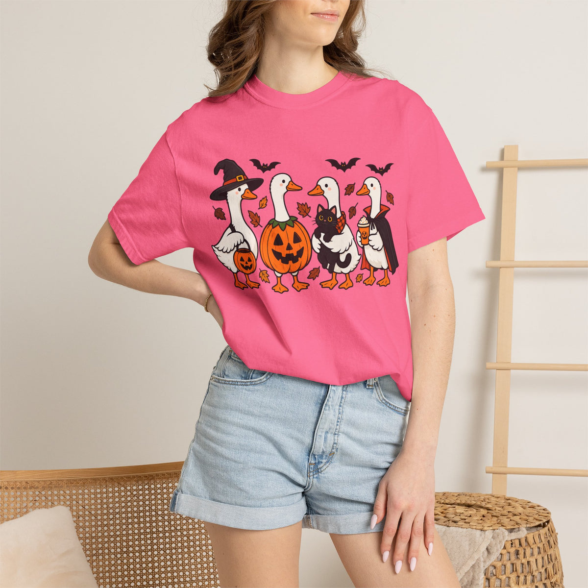 Halloween Ducks T-shirt | Geese in Costumes, Pumpkin Jack-O’-Lantern