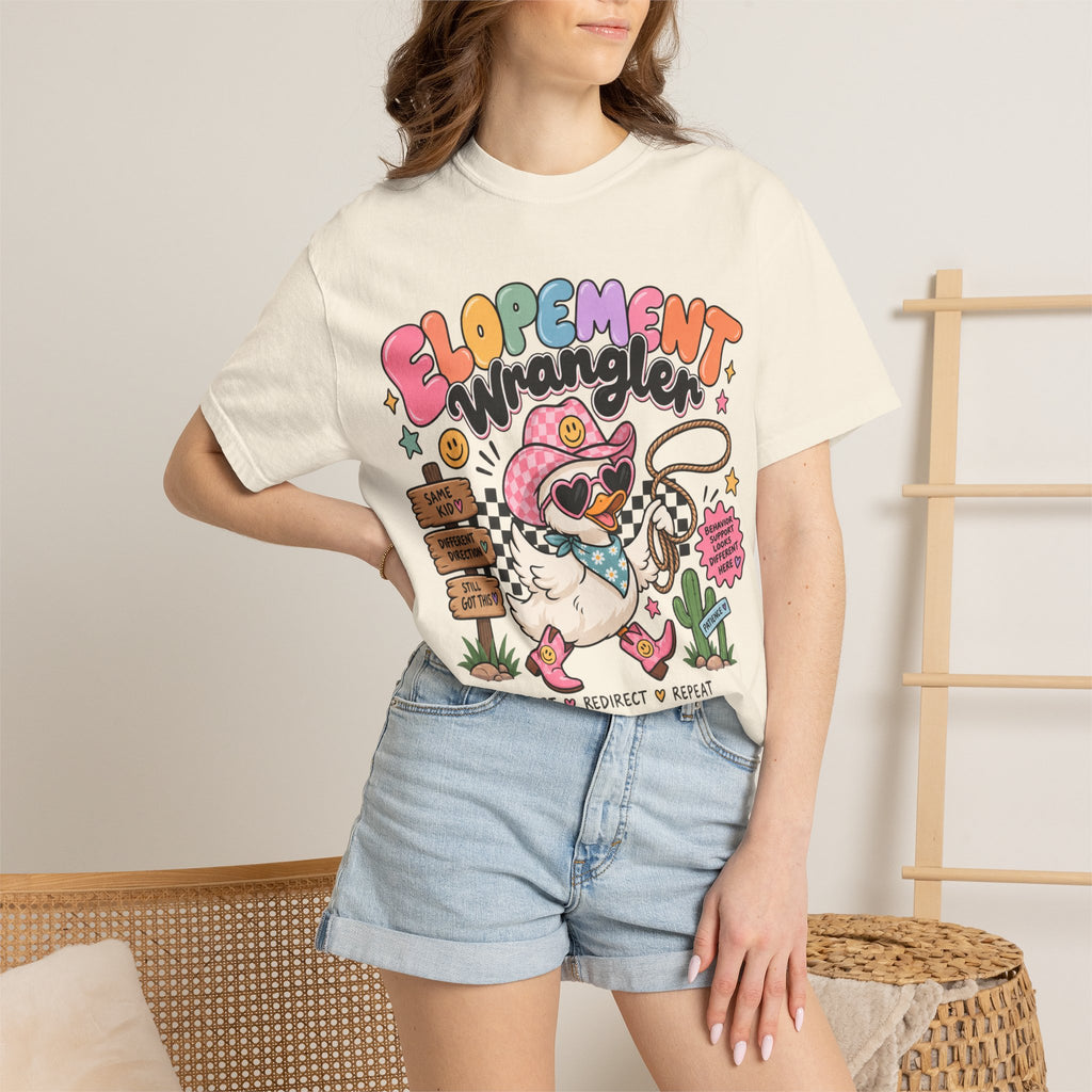 Elopement T-shirt | Cute Cowboy Sloth Illustration, Western Floral Tee