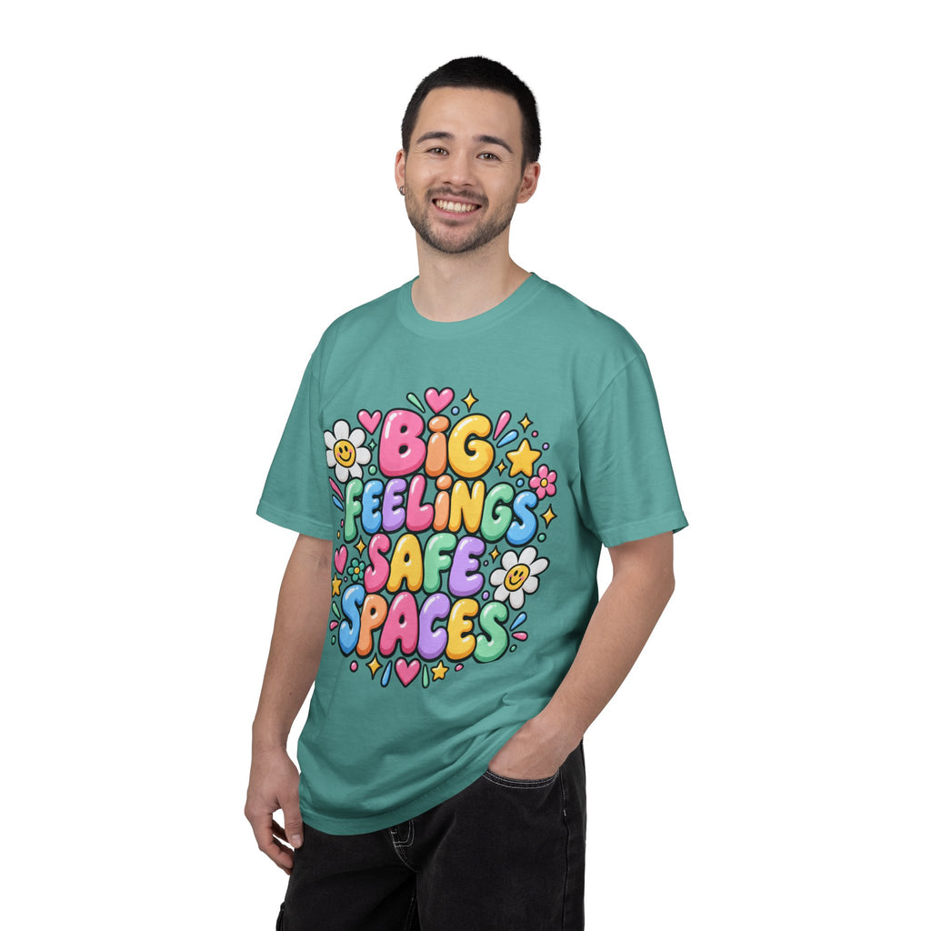 Big Feelings Safe Spaces T-shirt | Pastel Cute Floral Typography