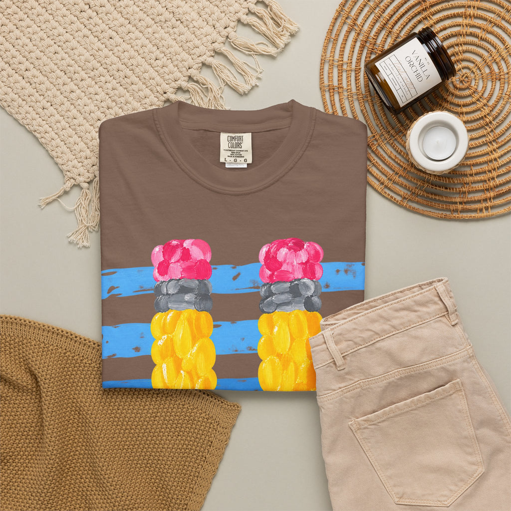 Braided Pencil Illustration T-Shirt | School Art Teacher Tee