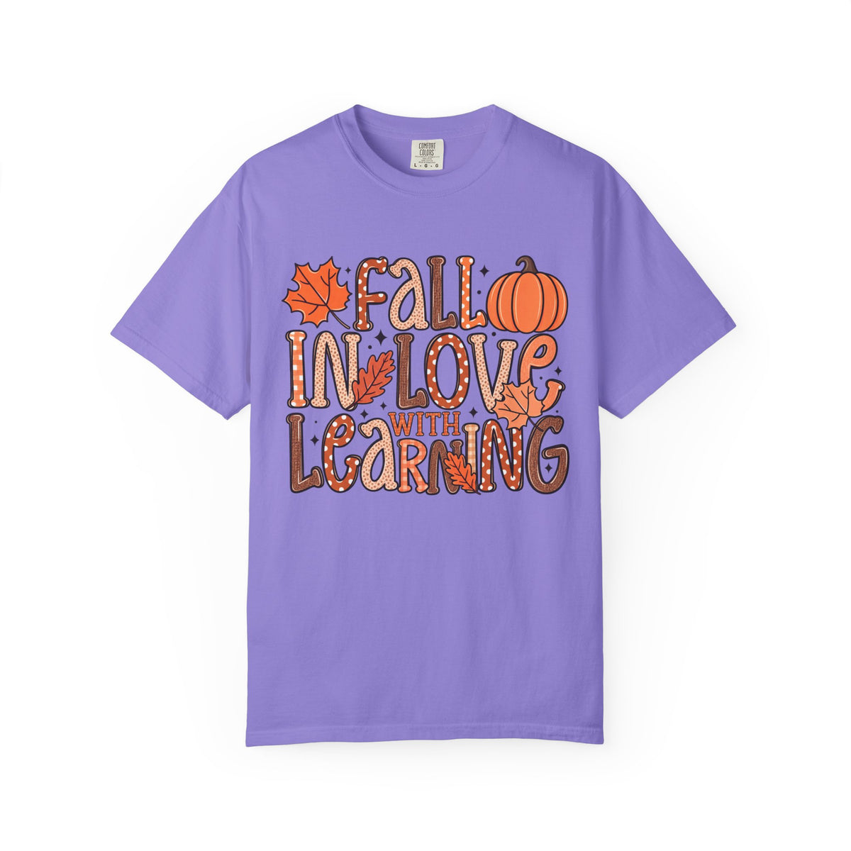 Fall in Love with Learning T-Shirt | Teacher Autumn Pumpkin Leaves