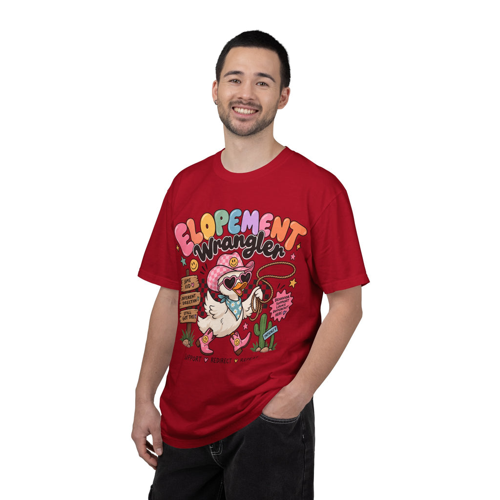 Elopement T-shirt | Cute Cowboy Sloth Illustration, Western Floral Tee