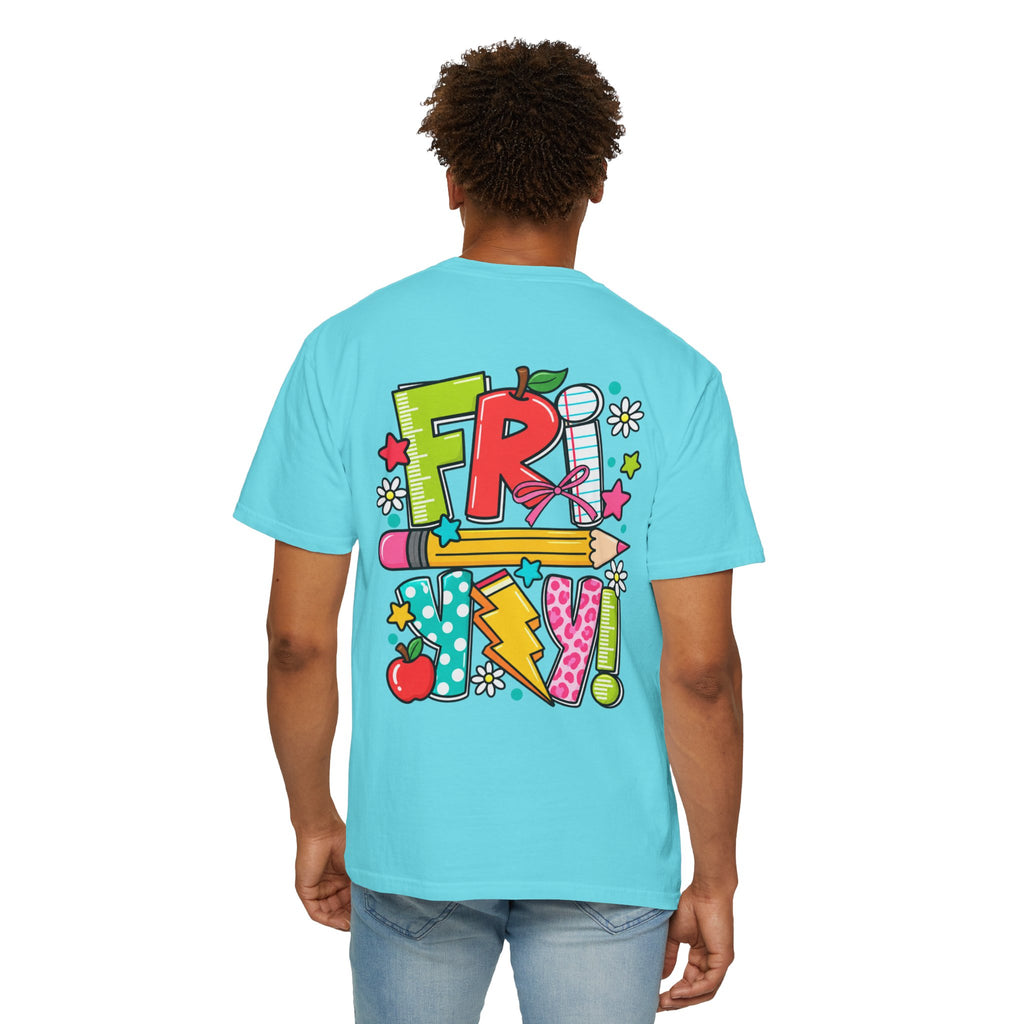 Happy Fri-yay Colorful Graphic T-shirt | Cute Friday Celebration Tee