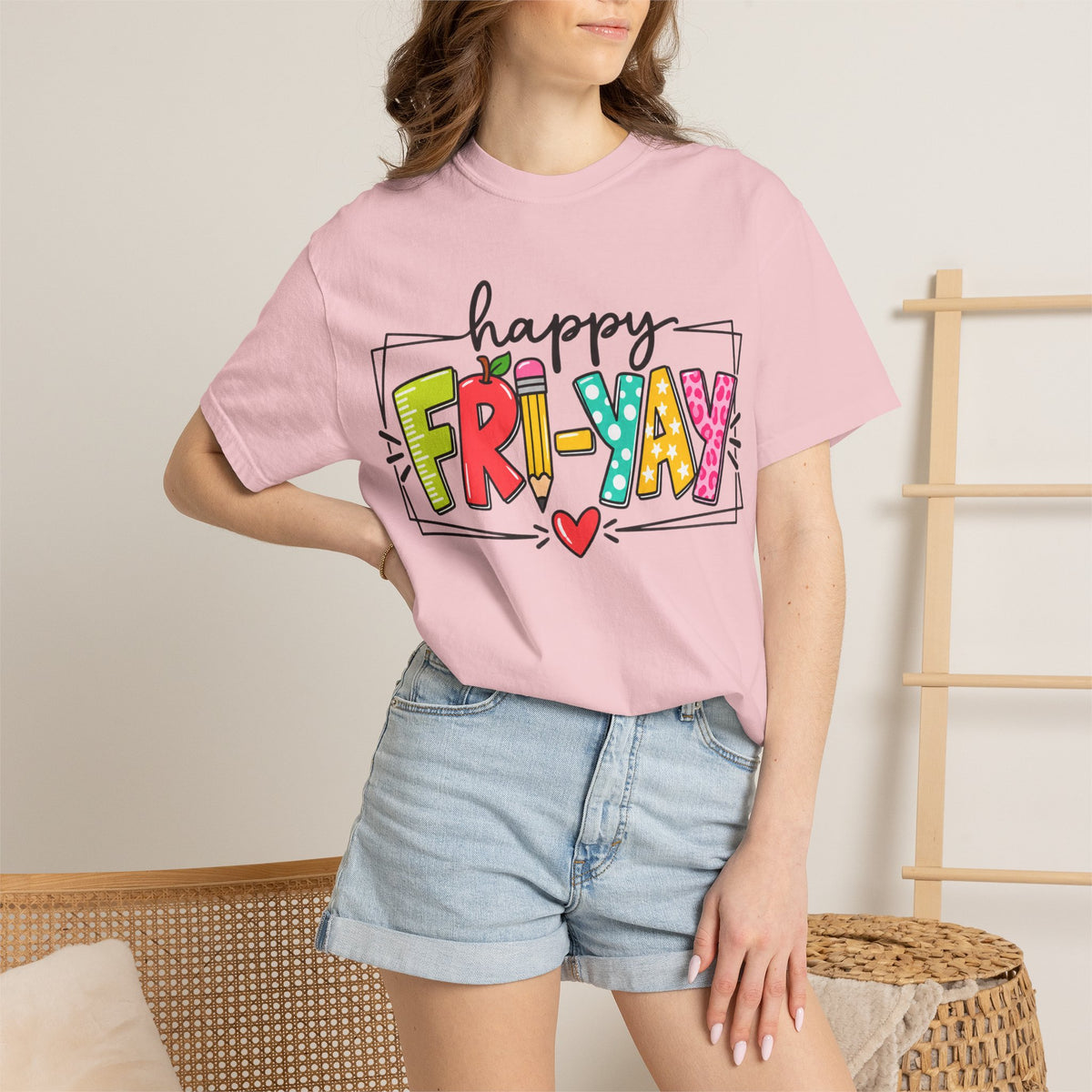 Happy Fri-yay Colorful Graphic T-shirt | Cute Friday Celebration Tee