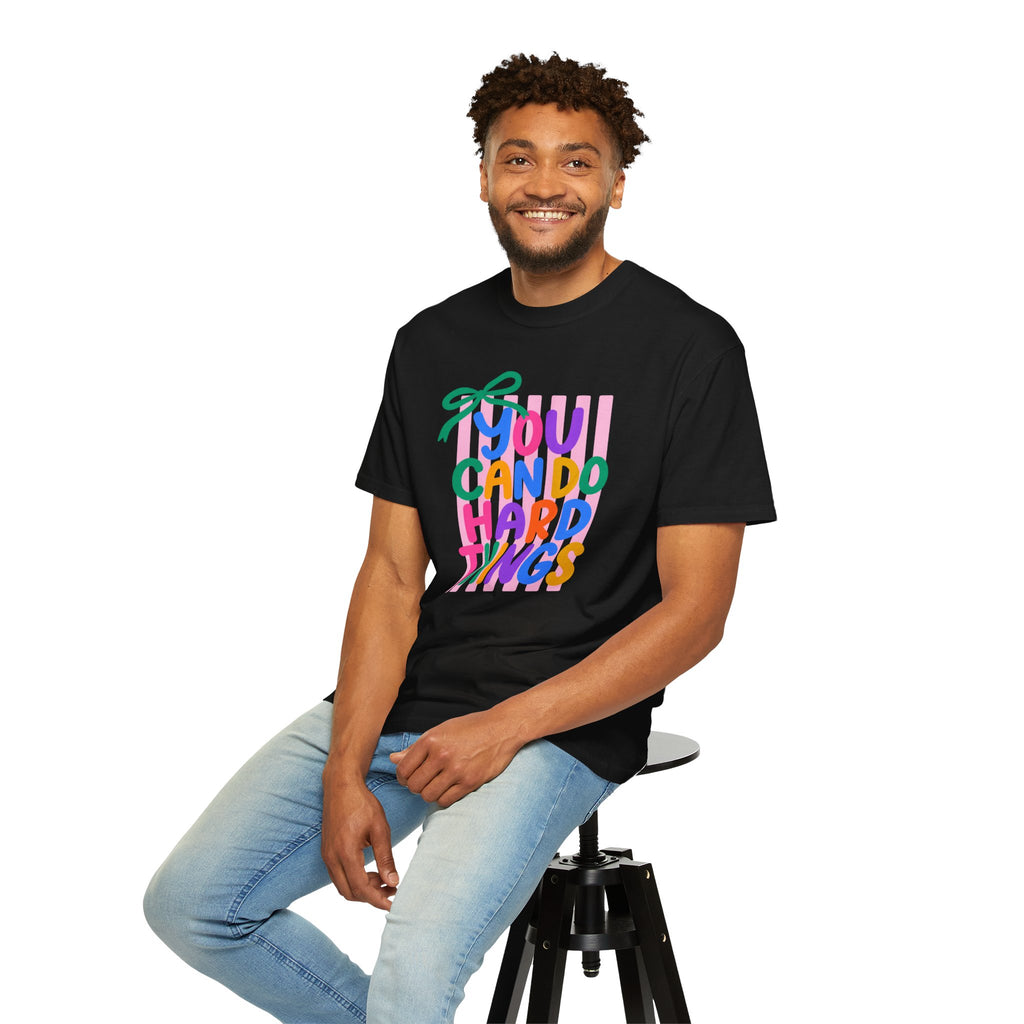 You Can Do Hard Things T-shirt | Colorful Motivational Typography