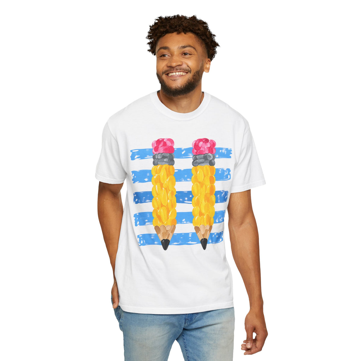 Braided Pencil Illustration T-Shirt | School Art Teacher Tee