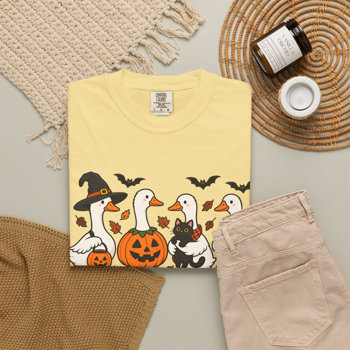 Halloween Ducks T-shirt | Geese in Costumes, Pumpkin Jack-O’-Lantern
