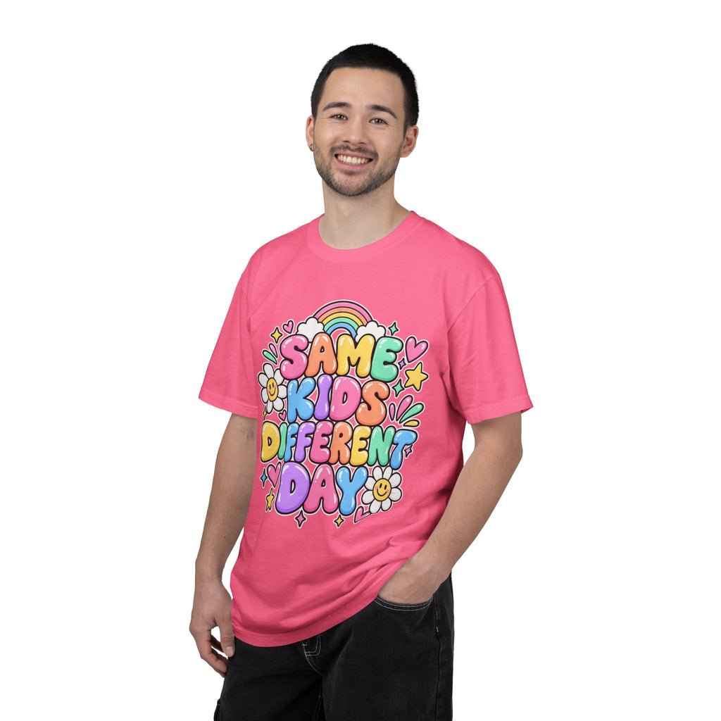Same Kids Different Day T-shirt | Retro Rainbow Floral Typography
