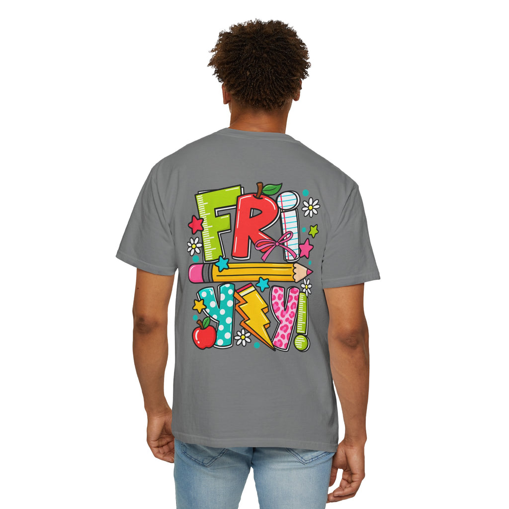 Happy Fri-yay Colorful Graphic T-shirt | Cute Friday Celebration Tee