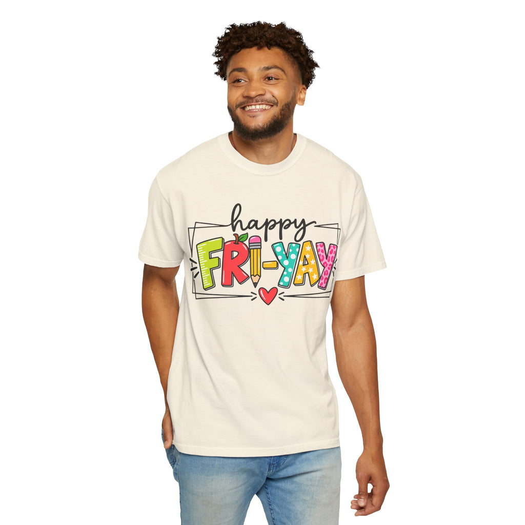 Happy Fri-yay Colorful Graphic T-shirt | Cute Friday Celebration Tee