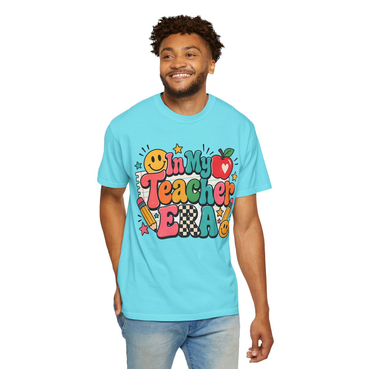 In My Teacher Era T-shirt | Retro School Graphic, Apple & Pencils