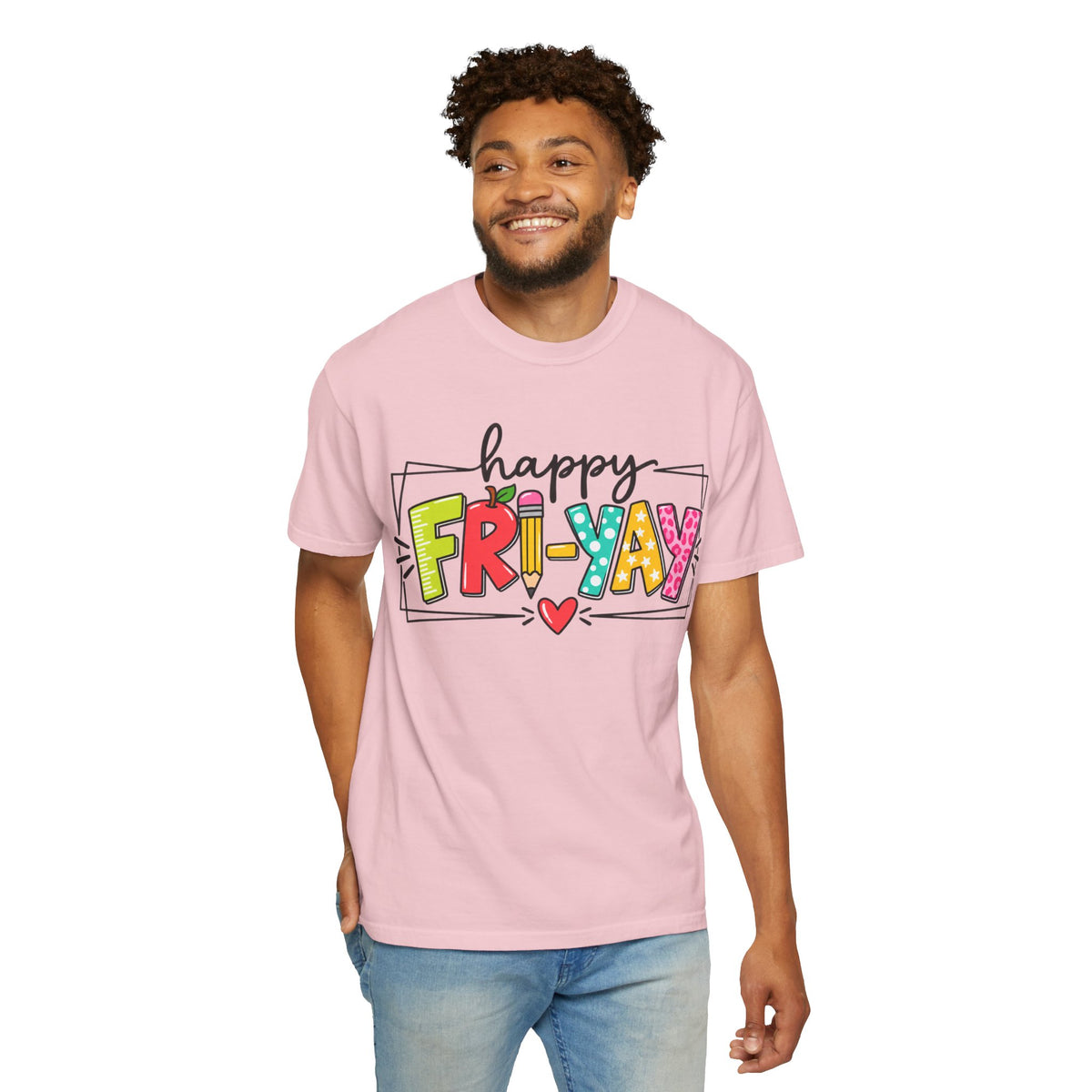 Happy Fri-yay Colorful Graphic T-shirt | Cute Friday Celebration Tee