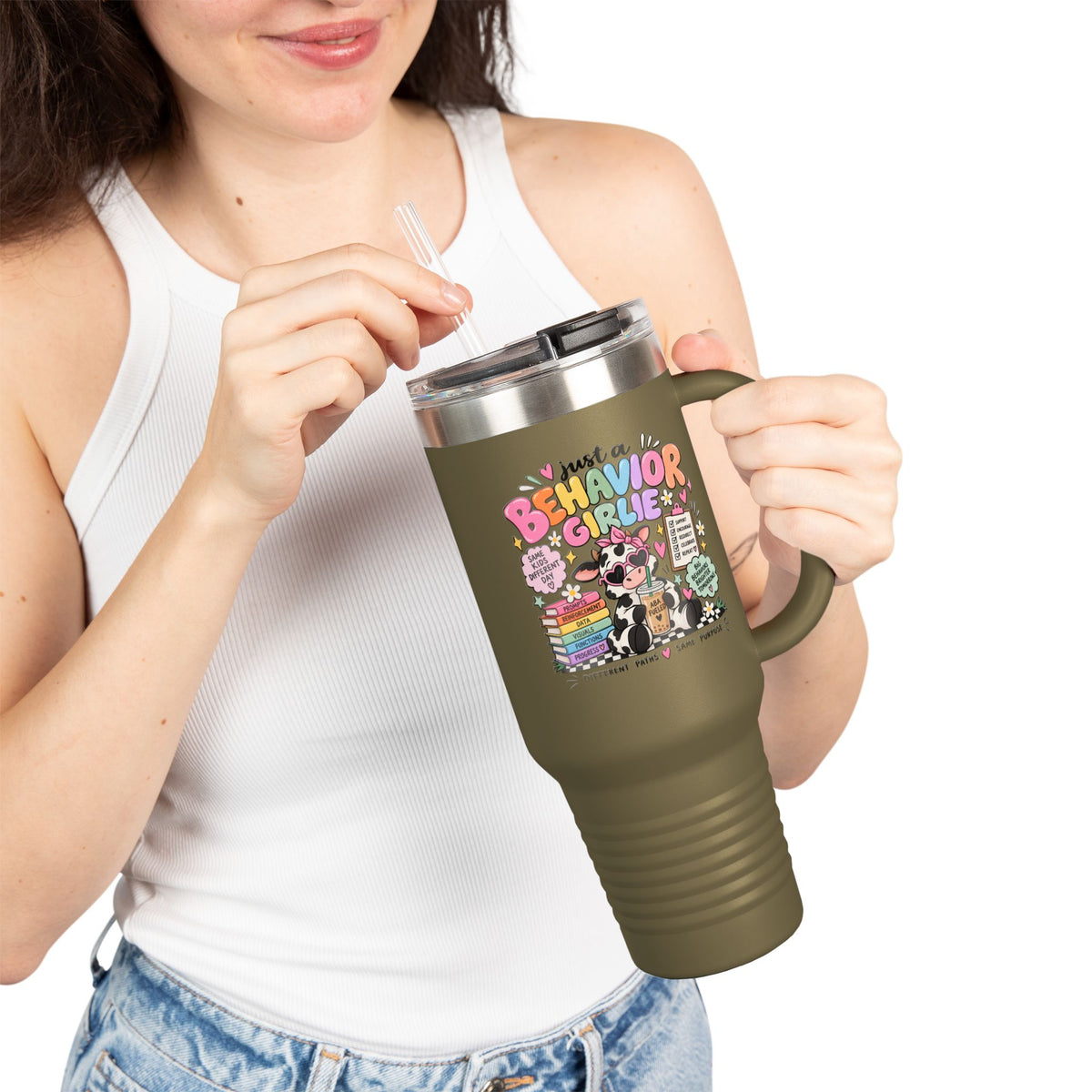 Just a Behavior Crate Mom travel mug | 40oz insulated tumbler