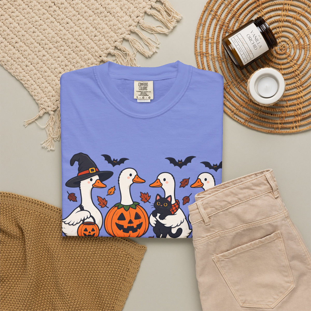 Halloween Ducks T-shirt | Geese in Costumes, Pumpkin Jack-O’-Lantern