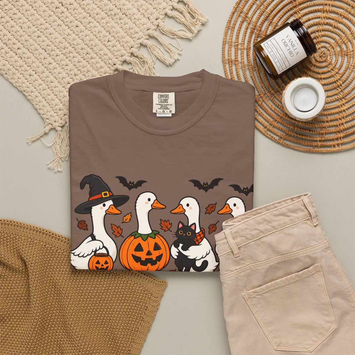 Halloween Ducks T-shirt | Geese in Costumes, Pumpkin Jack-O’-Lantern