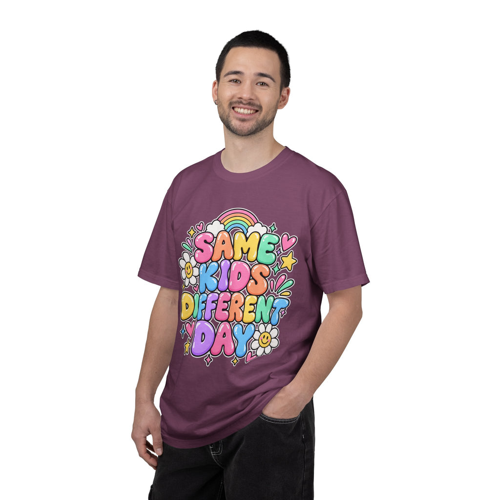 Same Kids Different Day T-shirt | Retro Rainbow Floral Typography