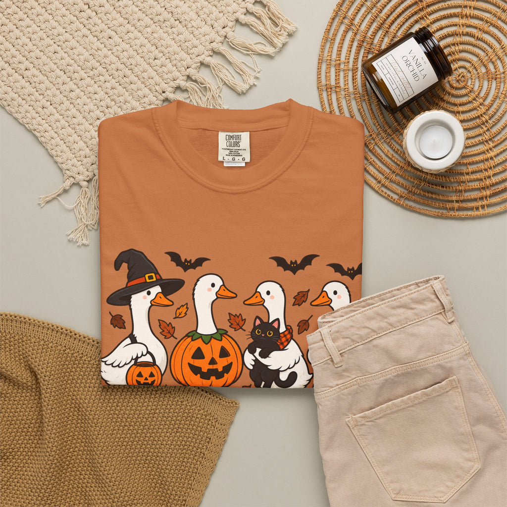Halloween Ducks T-shirt | Geese in Costumes, Pumpkin Jack-O’-Lantern