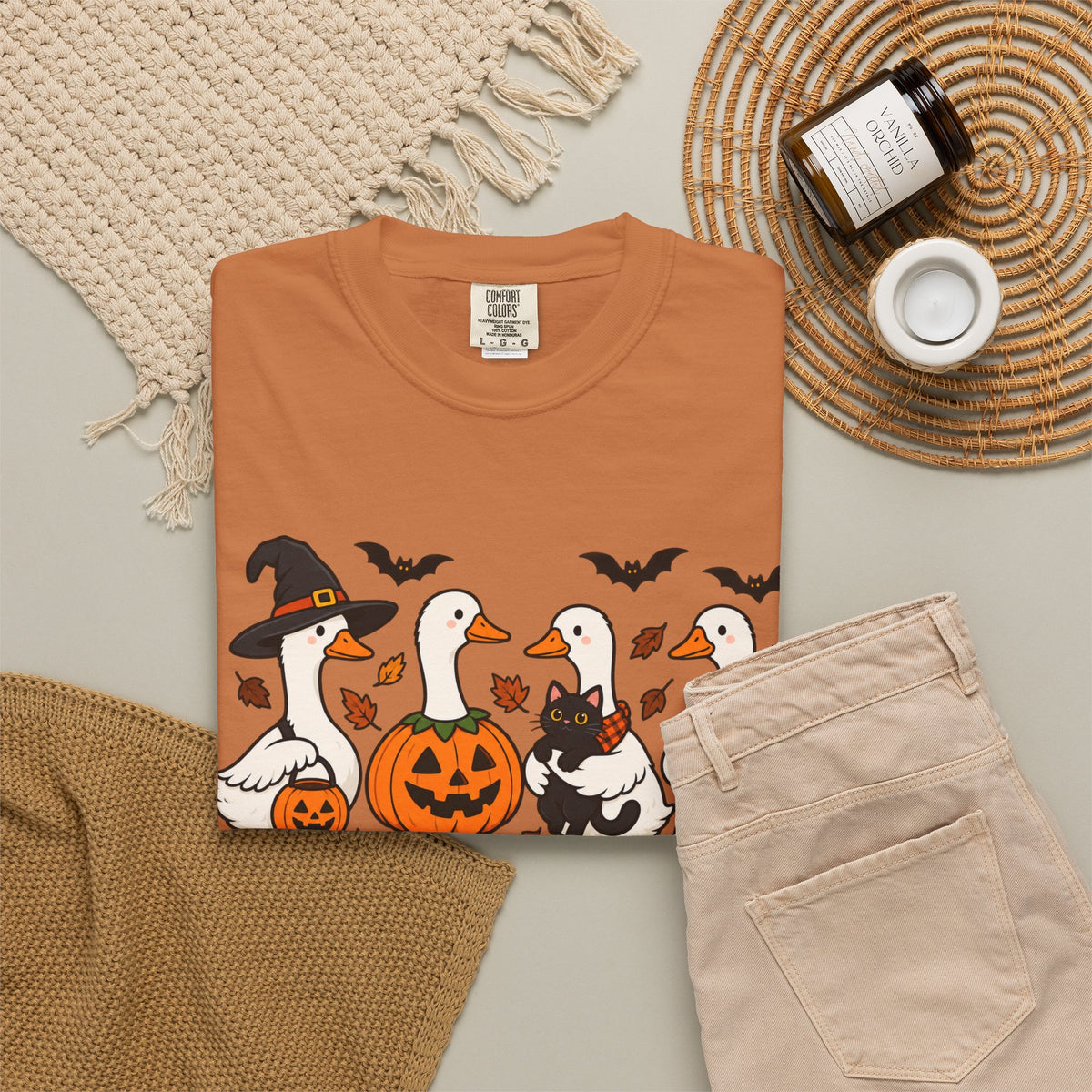 Halloween Ducks T-shirt | Geese in Costumes, Pumpkin Jack-O’-Lantern