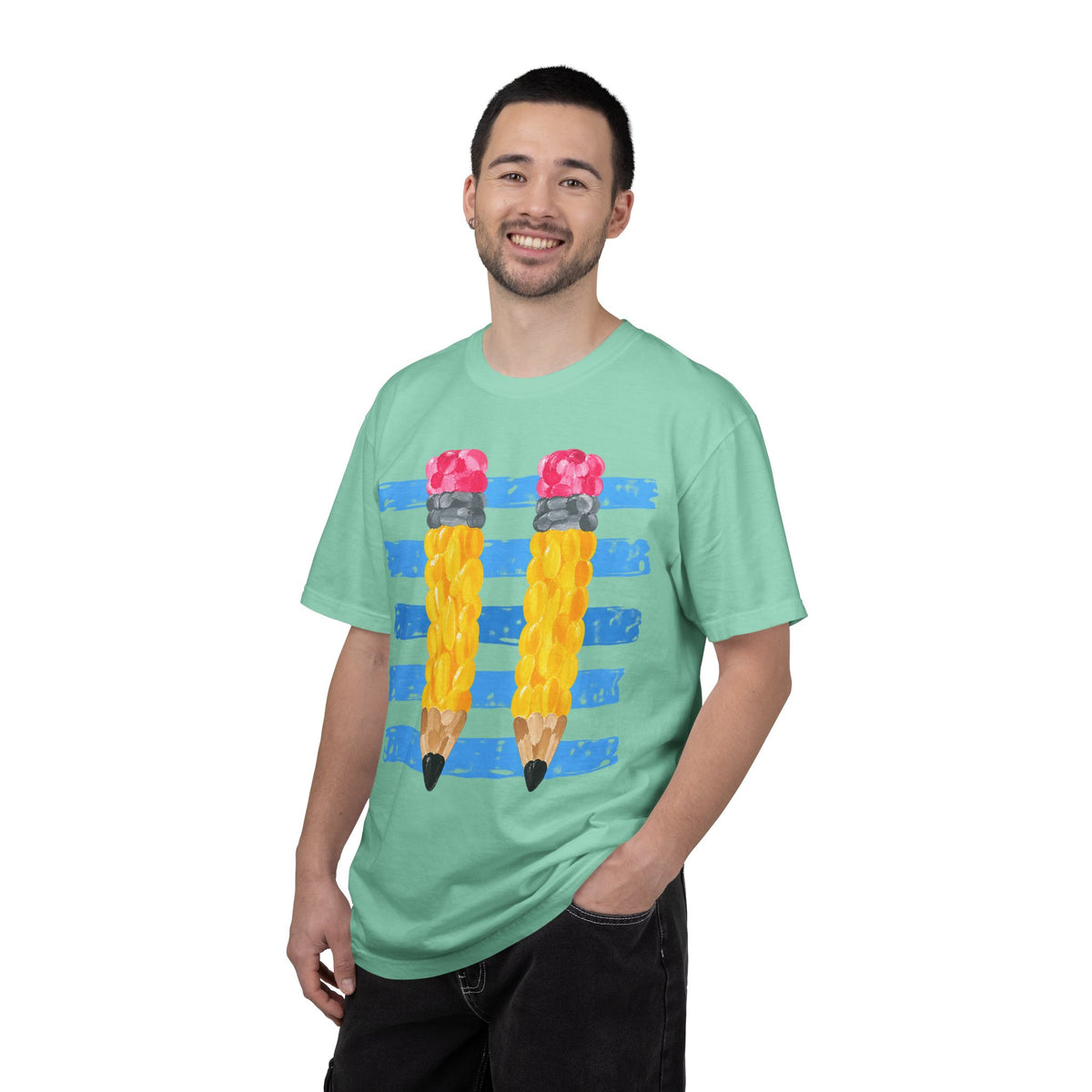 Braided Pencil Illustration T-Shirt | School Art Teacher Tee