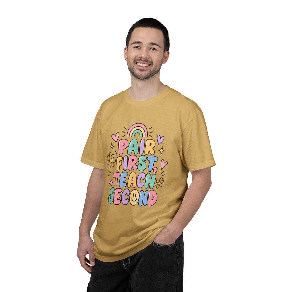 Pair First Teach Second T-Shirt | Cute Rainbow Classroom Design