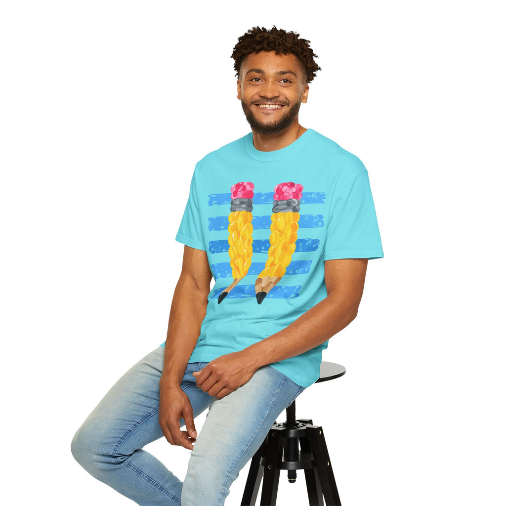 Braided Pencil Illustration T-Shirt | School Art Teacher Tee