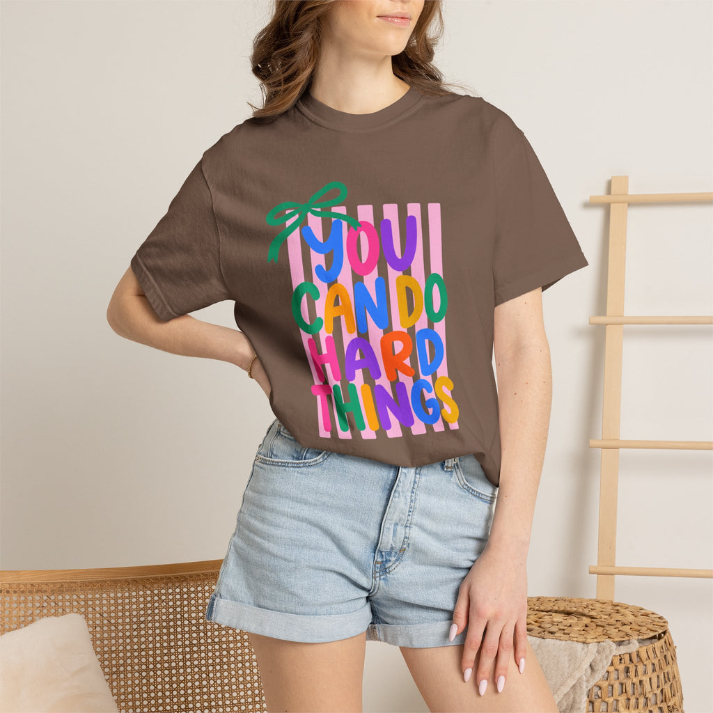 You Can Do Hard Things T-shirt | Colorful Motivational Typography