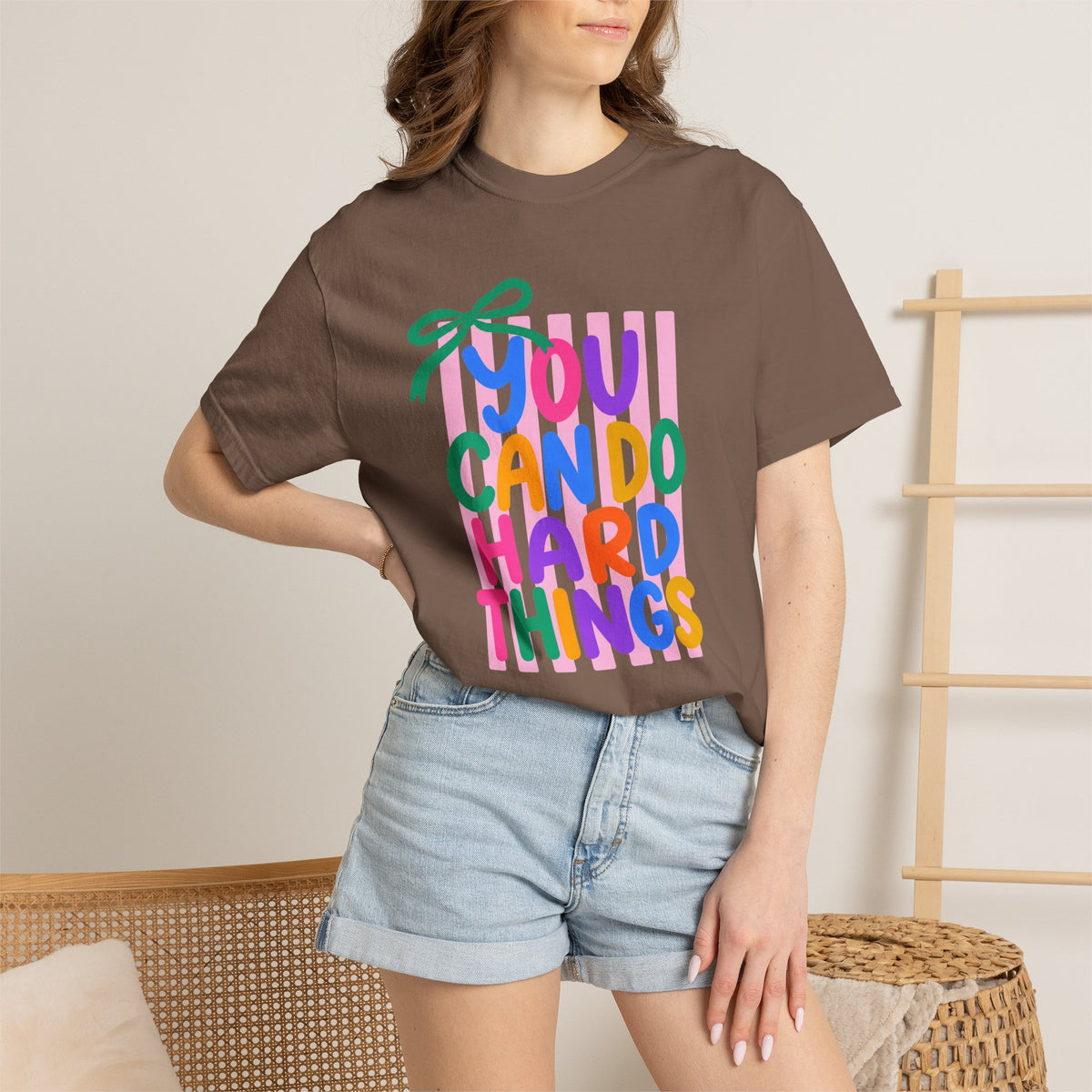 You Can Do Hard Things T-shirt | Colorful Motivational Typography