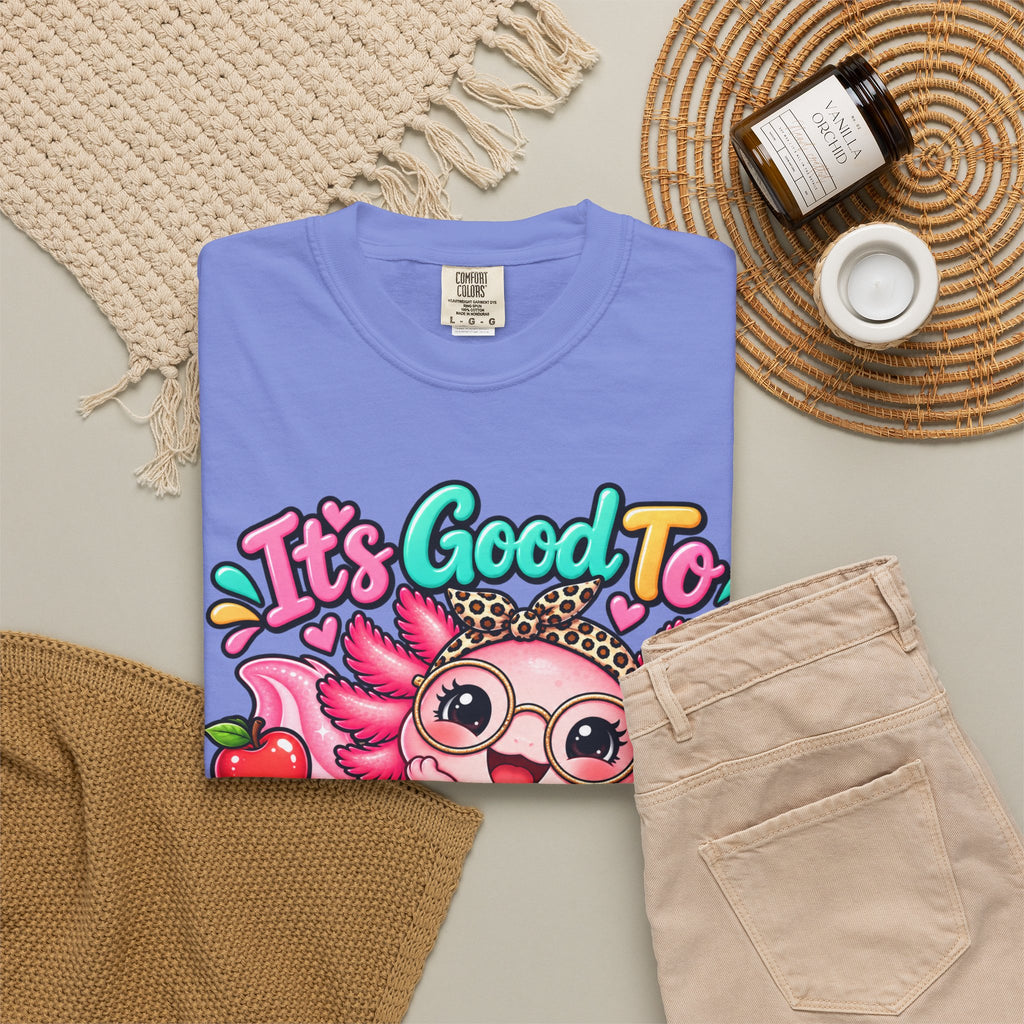 It's Good To Axolotl Questions Brenda Tee | Cute Axolotl Cartoon, Colorful Study Design